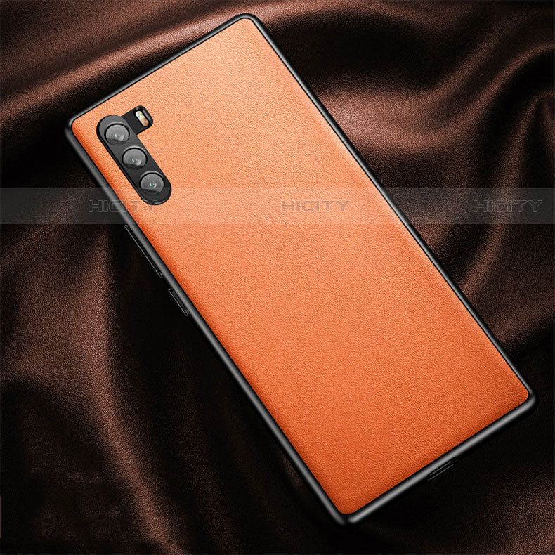 Coque Luxe Cuir Housse Etui pour Huawei Mate 40 Lite 5G Orange Plus