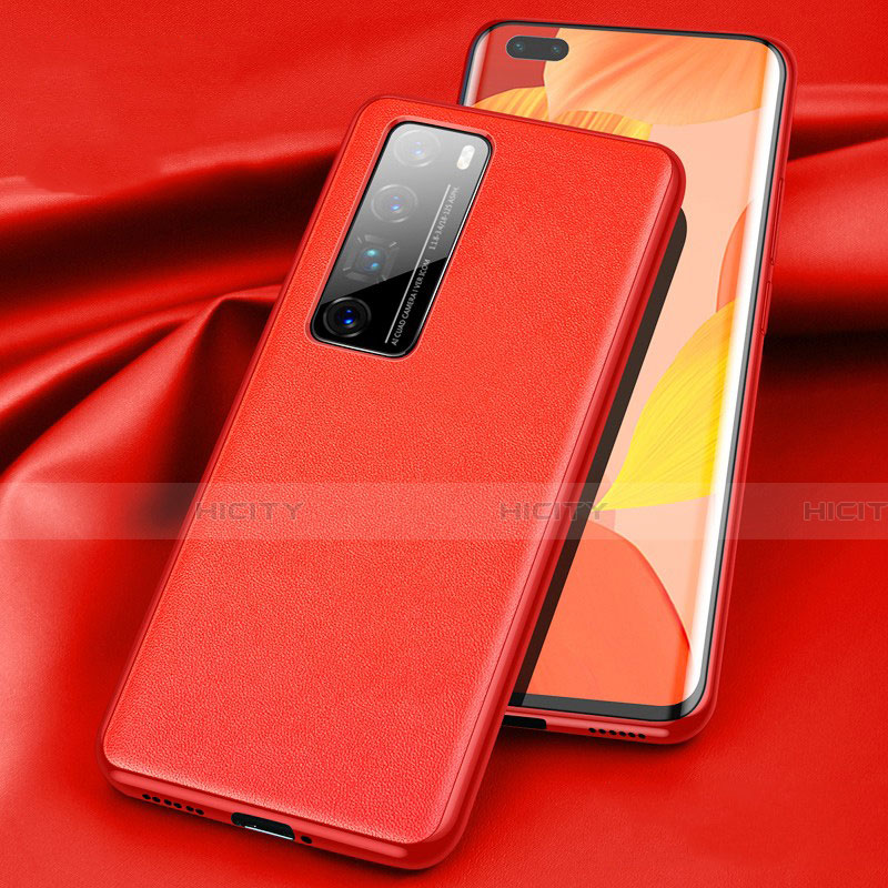 Coque Luxe Cuir Housse Etui pour Huawei Nova 7 Pro 5G Rouge Plus