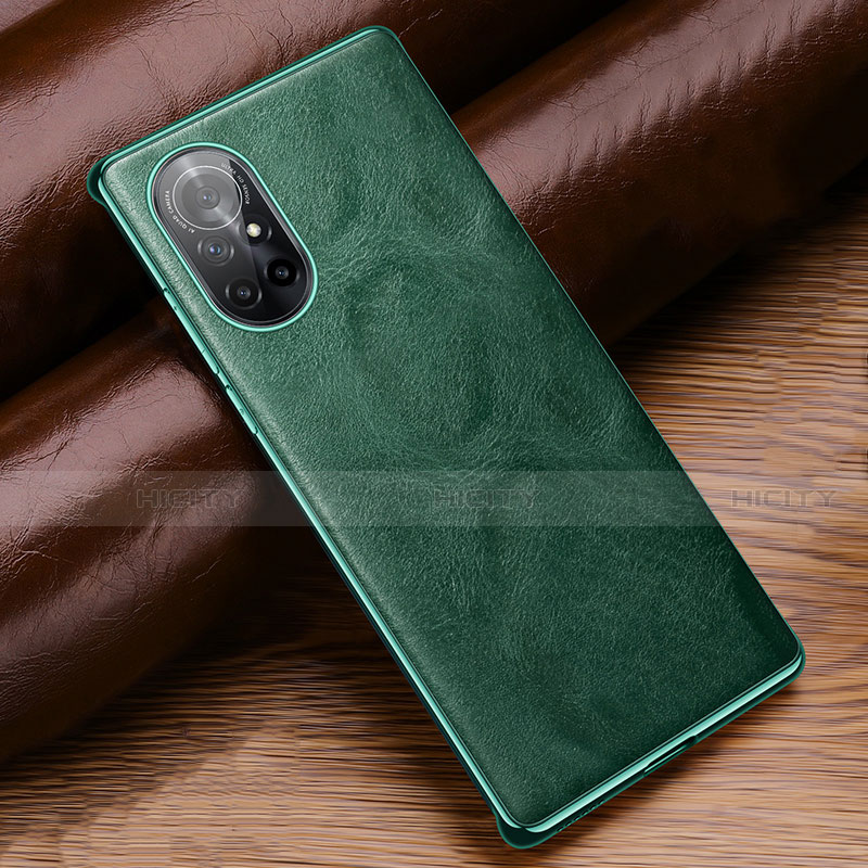 Coque Luxe Cuir Housse Etui pour Huawei Nova 8 5G Vert Plus