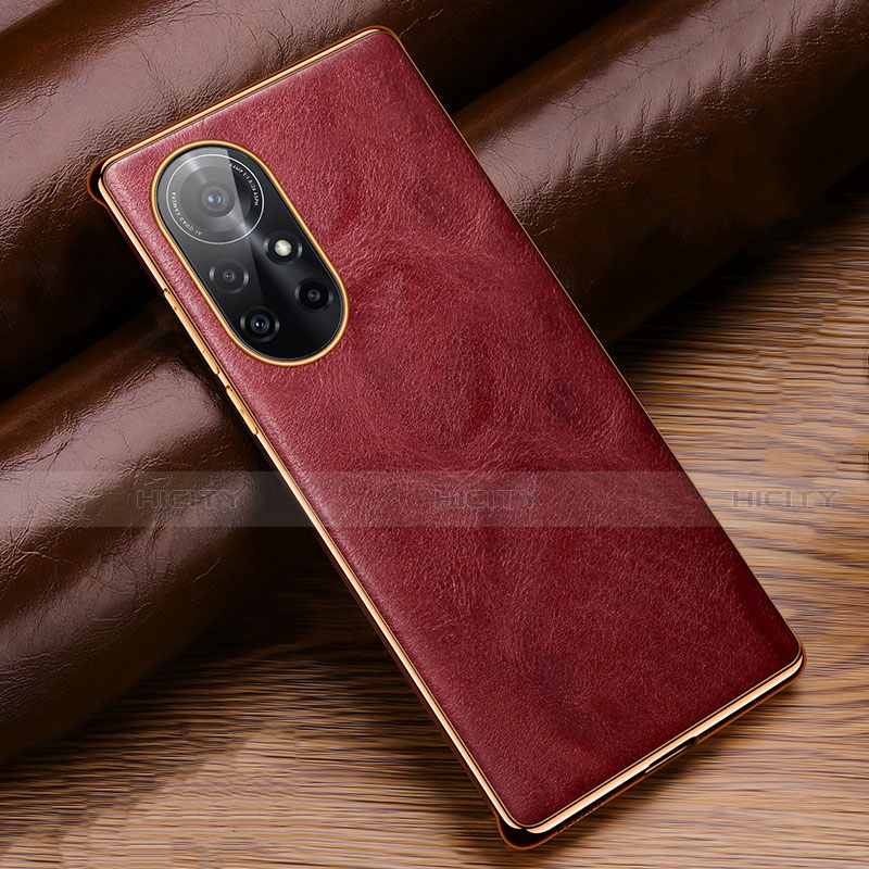 Coque Luxe Cuir Housse Etui pour Huawei Nova 8 Pro 5G Rouge Plus