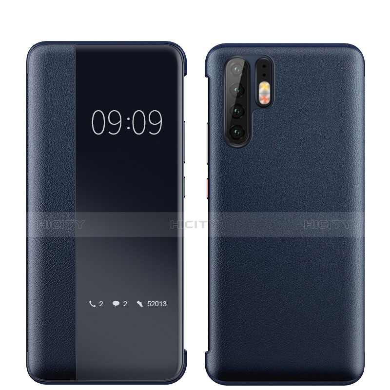 Coque Luxe Cuir Housse Etui pour Huawei P30 Pro New Edition Bleu Plus