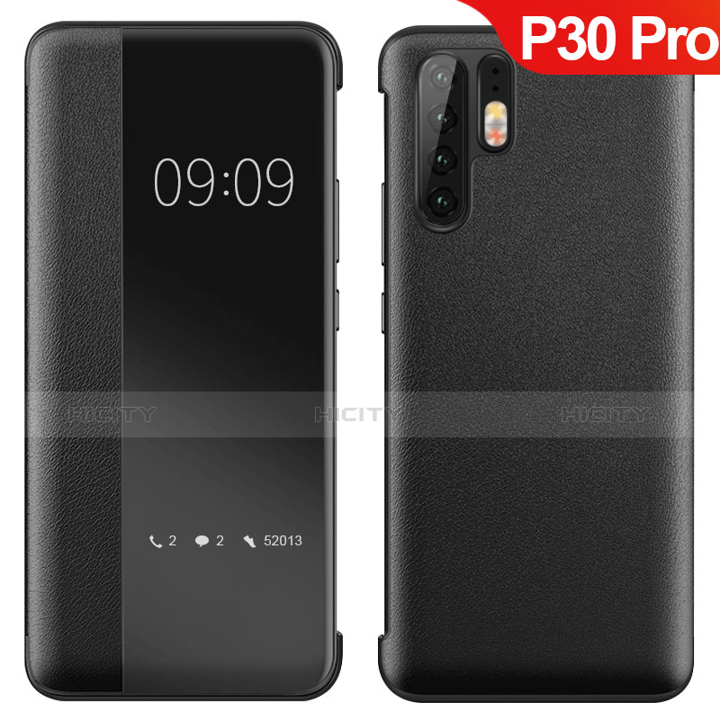 Coque Luxe Cuir Housse Etui pour Huawei P30 Pro New Edition Noir Plus