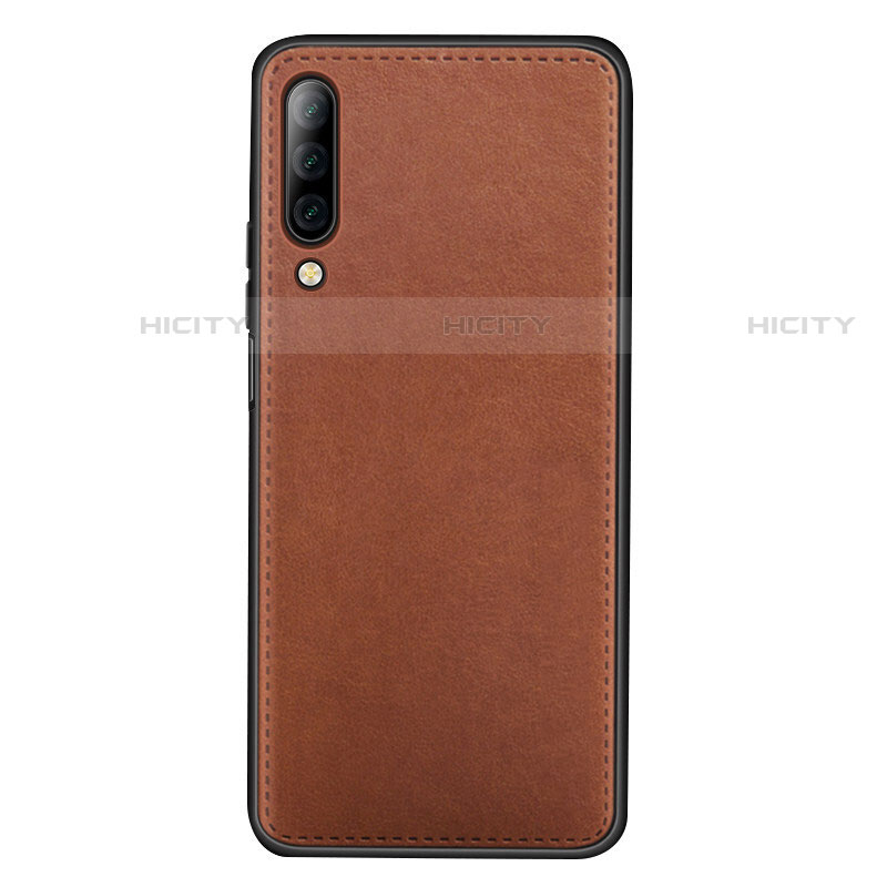 Coque Luxe Cuir Housse Etui pour Huawei Y9s Marron Plus