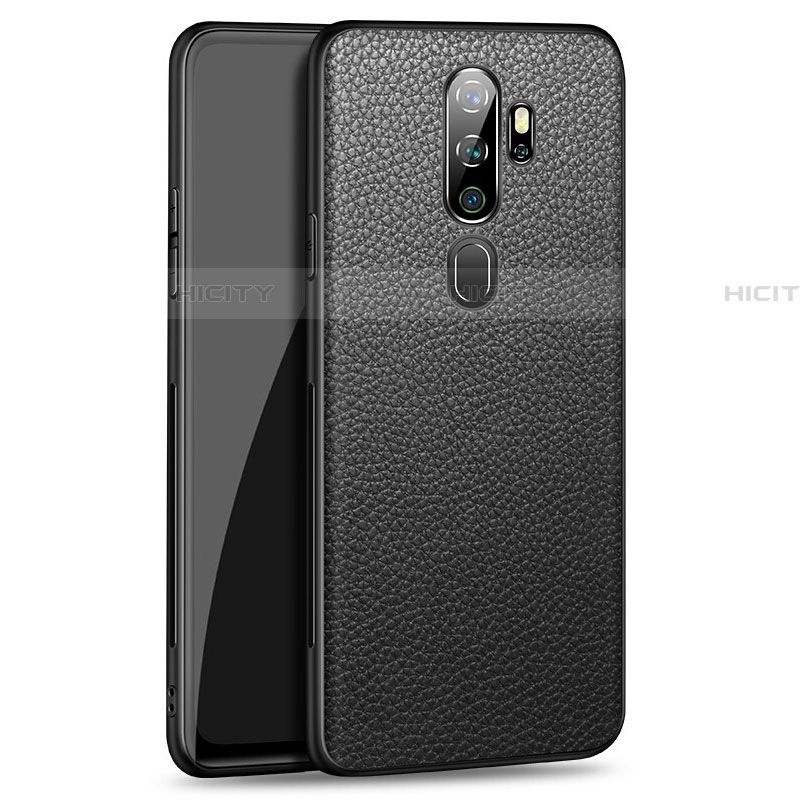 Coque Luxe Cuir Housse Etui pour Oppo A11 Noir Plus