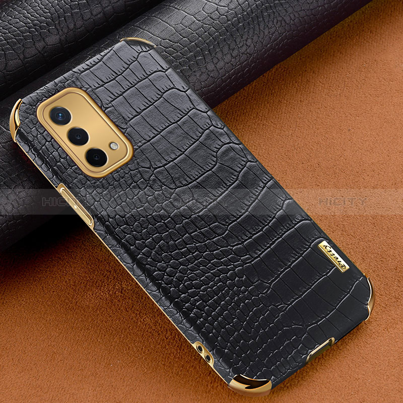 Coque Luxe Cuir Housse Etui pour Oppo A54 5G Noir Plus