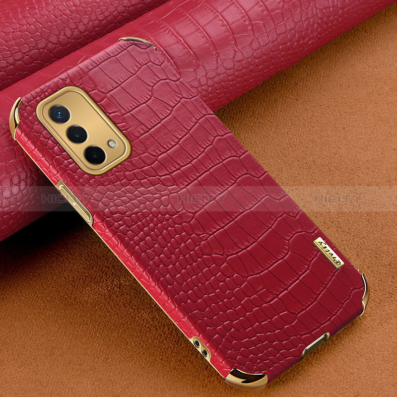 Coque Luxe Cuir Housse Etui pour Oppo A54 5G Rouge Plus