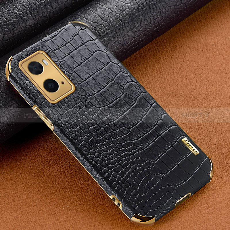 Coque Luxe Cuir Housse Etui pour Oppo A76 Noir Plus