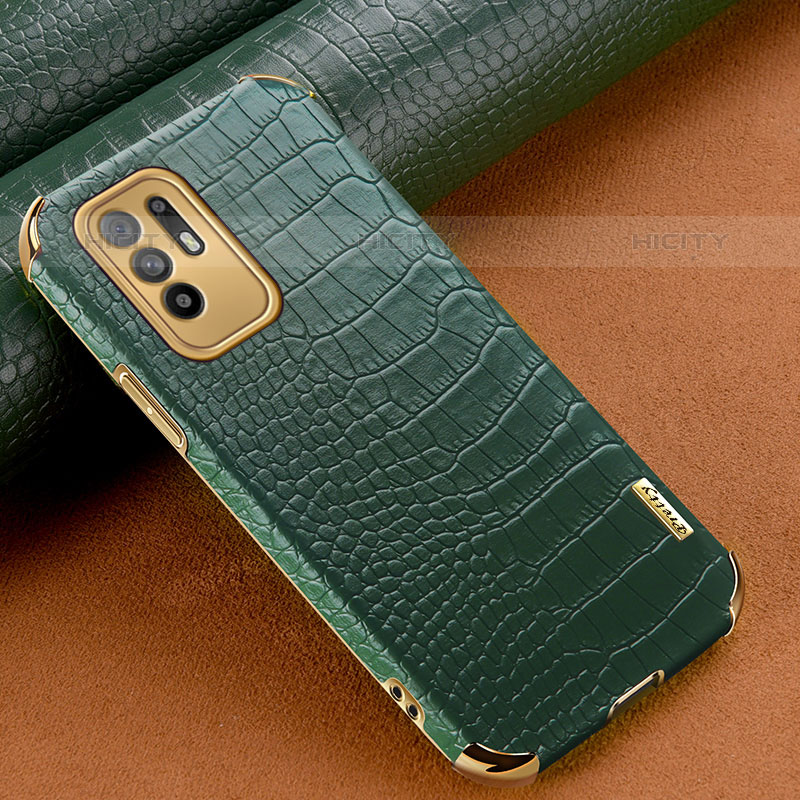 Coque Luxe Cuir Housse Etui pour Oppo A94 5G Vert Plus