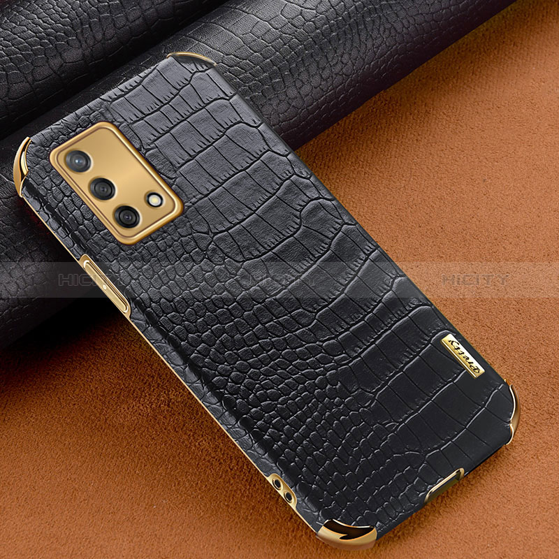 Coque Luxe Cuir Housse Etui pour Oppo A95 4G Noir Plus