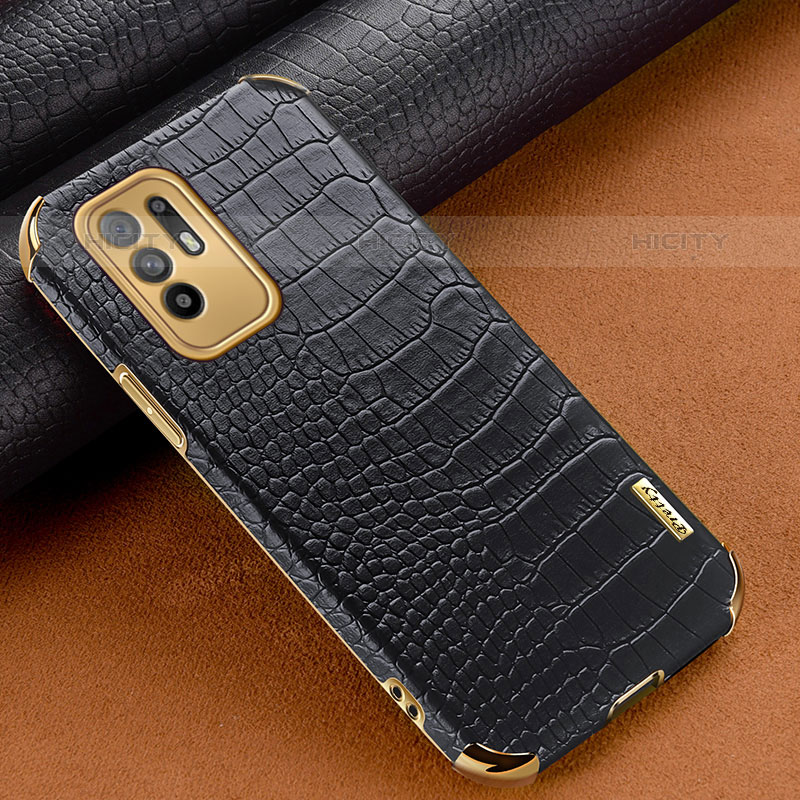 Coque Luxe Cuir Housse Etui pour Oppo A95 5G Noir Plus