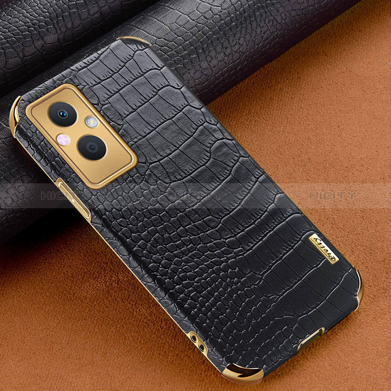 Coque Luxe Cuir Housse Etui pour Oppo A96 5G Noir Plus