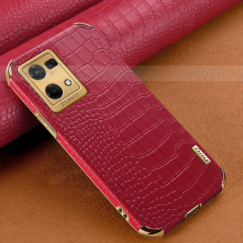 Coque Luxe Cuir Housse Etui pour Oppo F21 Pro 4G Rouge Plus