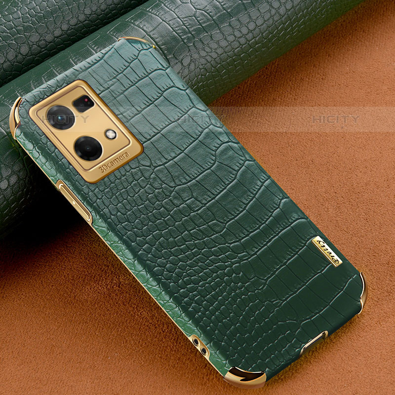 Coque Luxe Cuir Housse Etui pour Oppo F21 Pro 4G Vert Plus