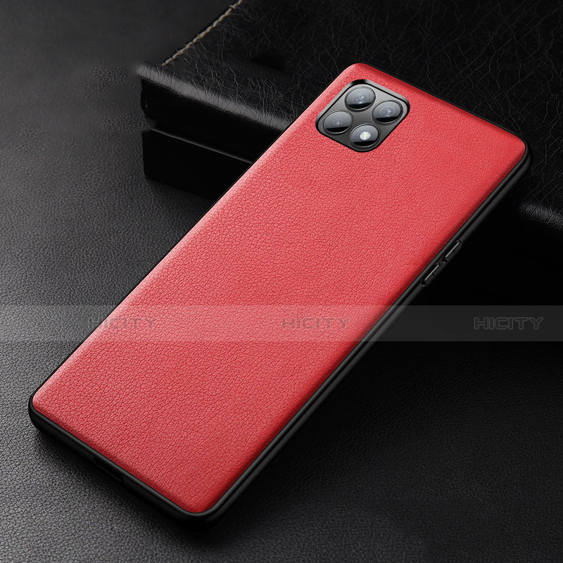 Coque Luxe Cuir Housse Etui pour Oppo Reno4 SE 5G Rouge Plus