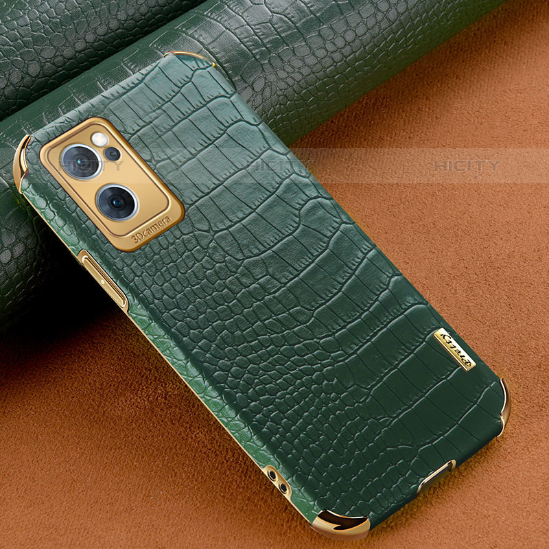 Coque Luxe Cuir Housse Etui pour Oppo Reno7 5G Vert Plus