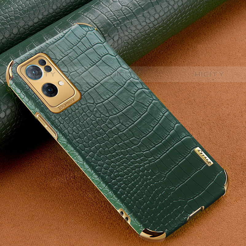 Coque Luxe Cuir Housse Etui pour Oppo Reno7 Pro 5G Vert Plus