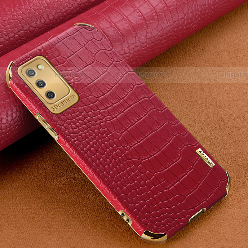 Coque Luxe Cuir Housse Etui pour Samsung Galaxy A03s Rouge Plus