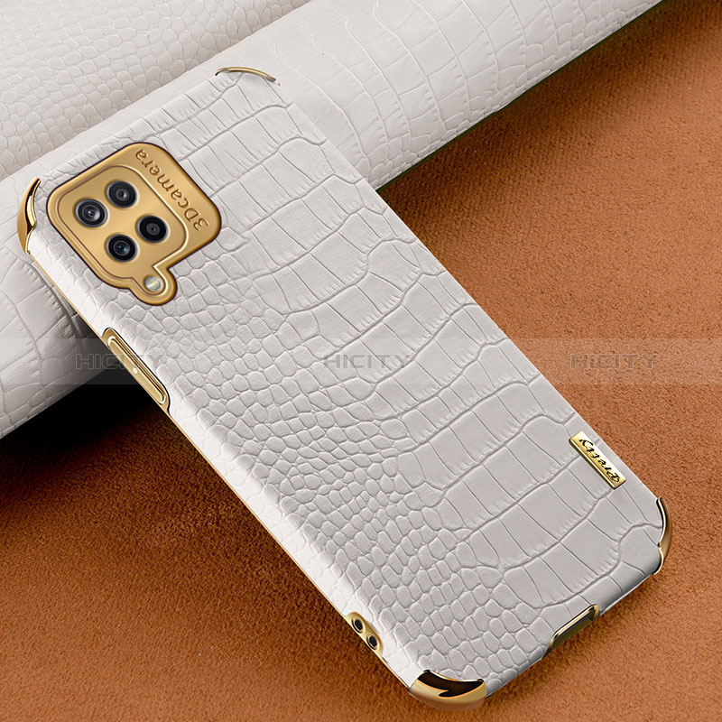 Coque Luxe Cuir Housse Etui pour Samsung Galaxy A12 5G Blanc Plus