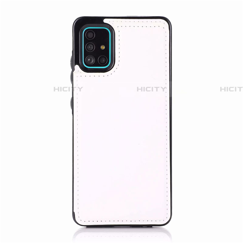 Coque Luxe Cuir Housse Etui pour Samsung Galaxy A51 5G Blanc Plus