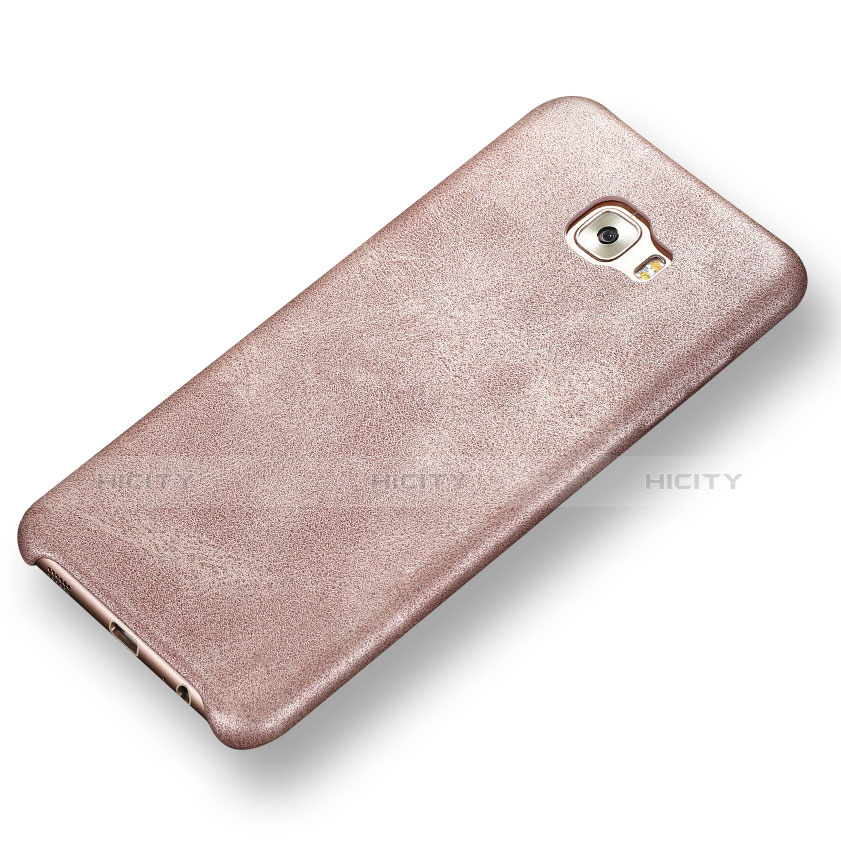 Coque Luxe Cuir Housse Etui pour Samsung Galaxy C5 Pro C5010 Or Rose Plus