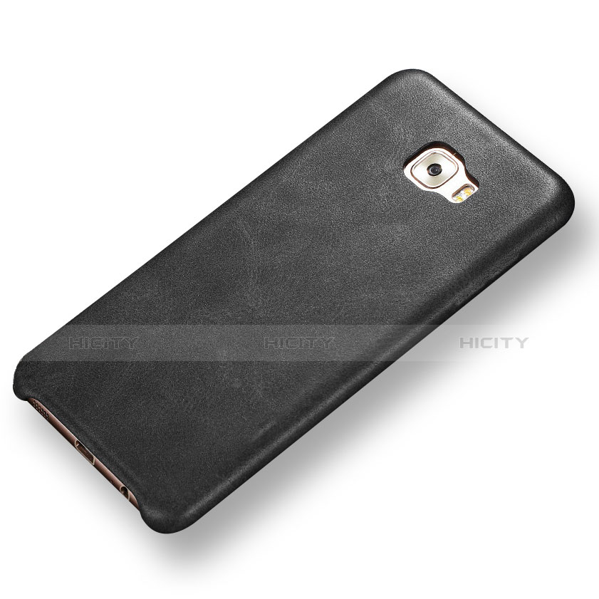 Coque Luxe Cuir Housse Etui pour Samsung Galaxy C7 Pro C7010 Noir Plus