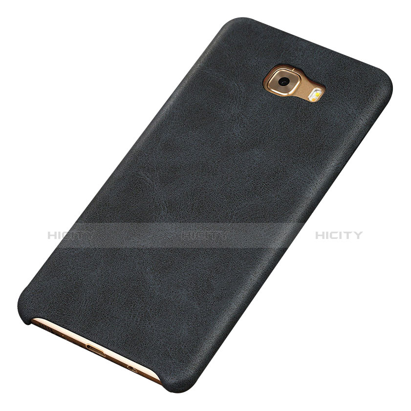 Coque Luxe Cuir Housse Etui pour Samsung Galaxy C9 Pro C9000 Noir Plus