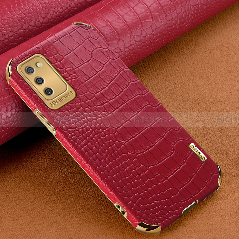 Coque Luxe Cuir Housse Etui pour Samsung Galaxy F02S SM-E025F Rouge Plus
