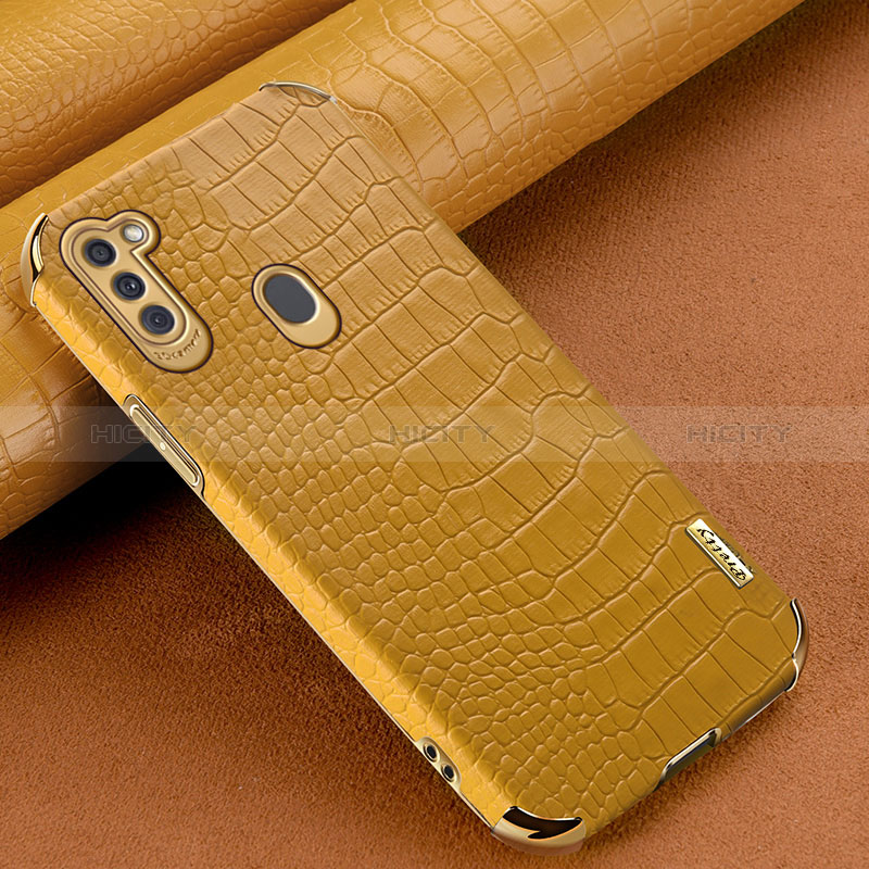 Coque Luxe Cuir Housse Etui pour Samsung Galaxy M11 Jaune Plus