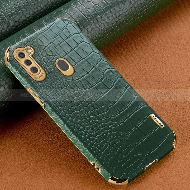 Coque Luxe Cuir Housse Etui pour Samsung Galaxy M11 Vert Plus