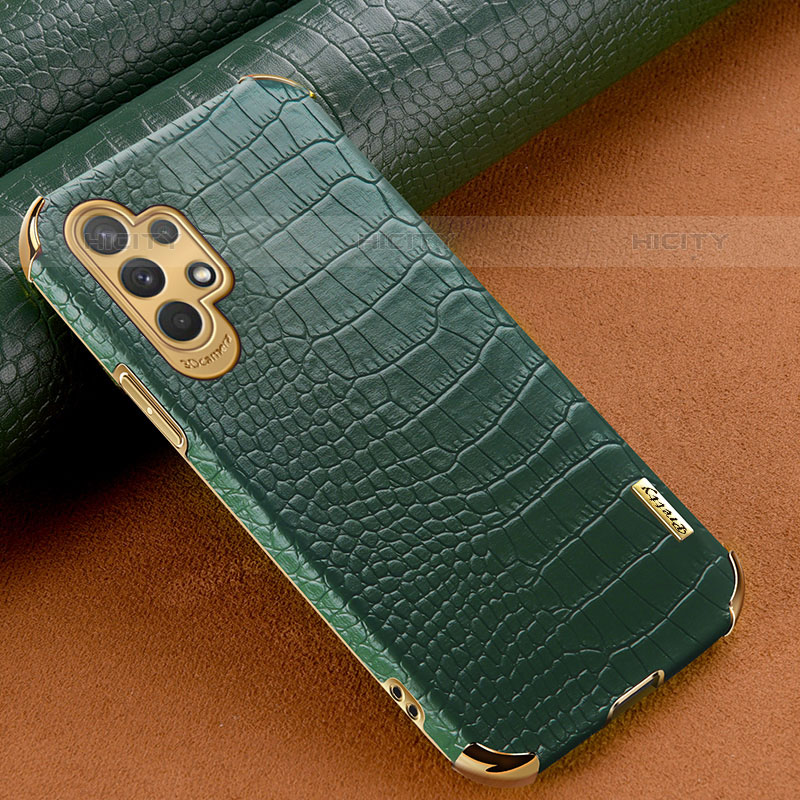 Coque Luxe Cuir Housse Etui pour Samsung Galaxy M32 5G Vert Plus