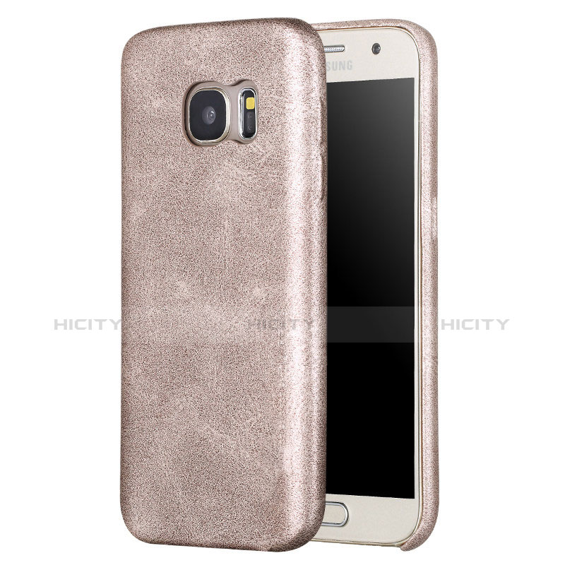 Coque Luxe Cuir Housse Etui pour Samsung Galaxy S7 G930F G930FD Or Plus