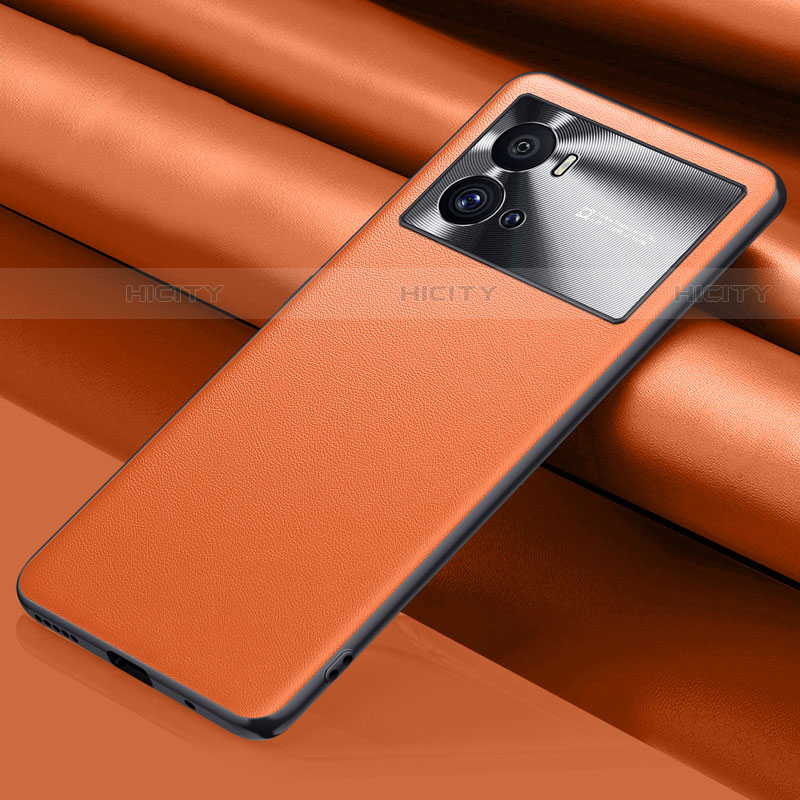 Coque Luxe Cuir Housse Etui pour Vivo iQOO 9 Pro 5G Orange Plus