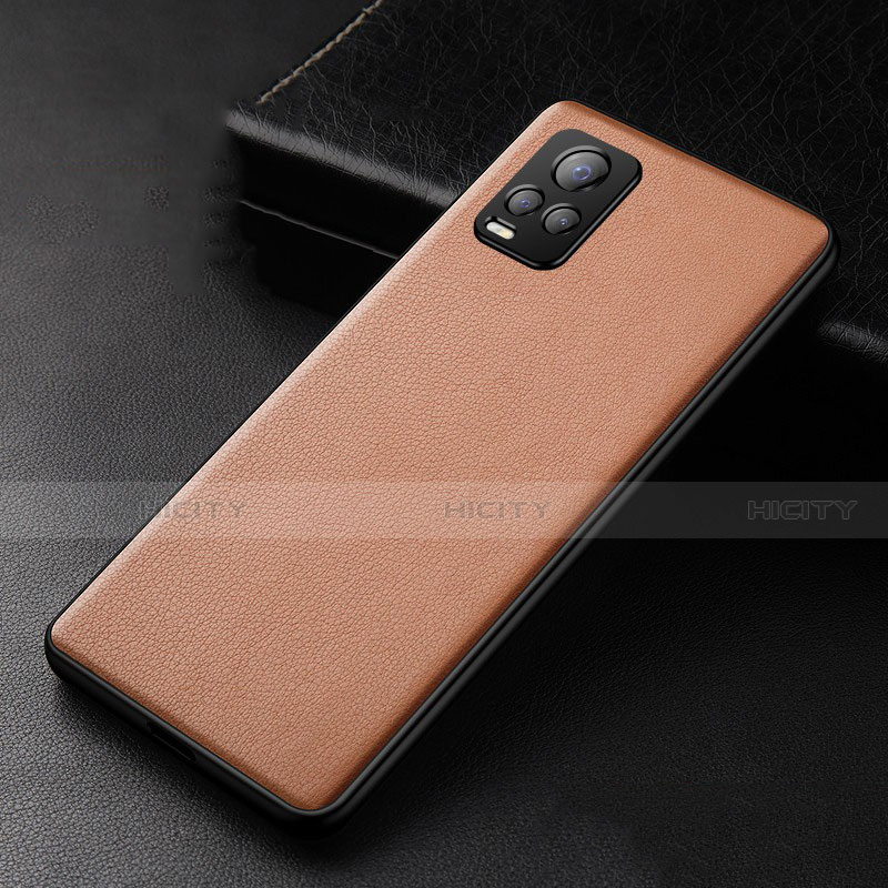 Coque Luxe Cuir Housse Etui pour Vivo V20 Pro 5G Marron Plus