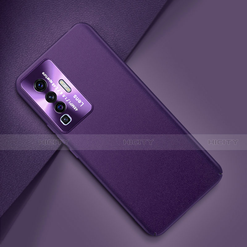 Coque Luxe Cuir Housse Etui pour Vivo X50 5G Violet Plus