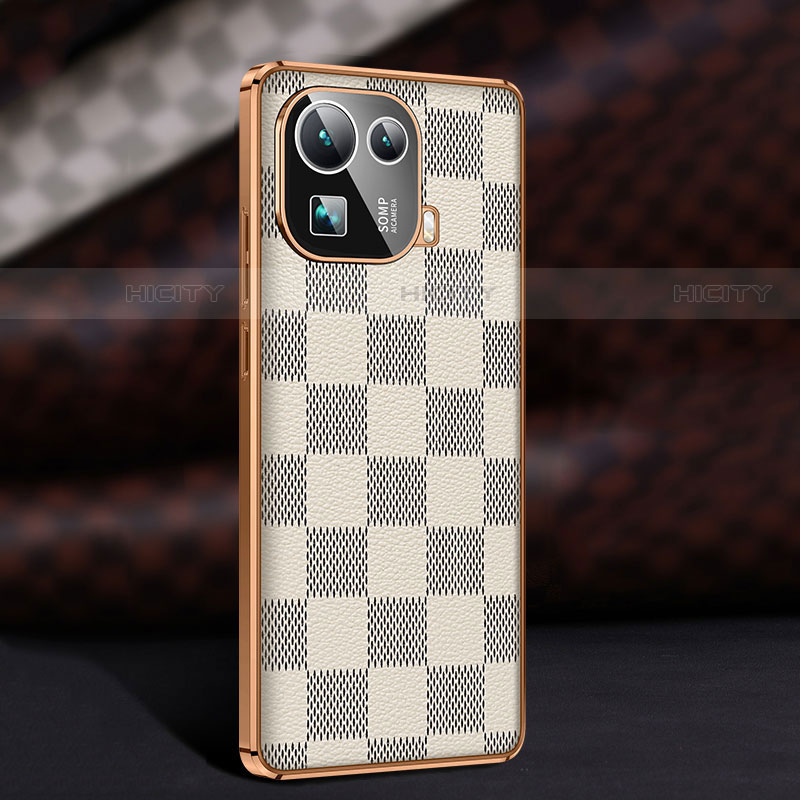 Coque Luxe Cuir Housse Etui pour Xiaomi Mi 11 Pro 5G Blanc Plus