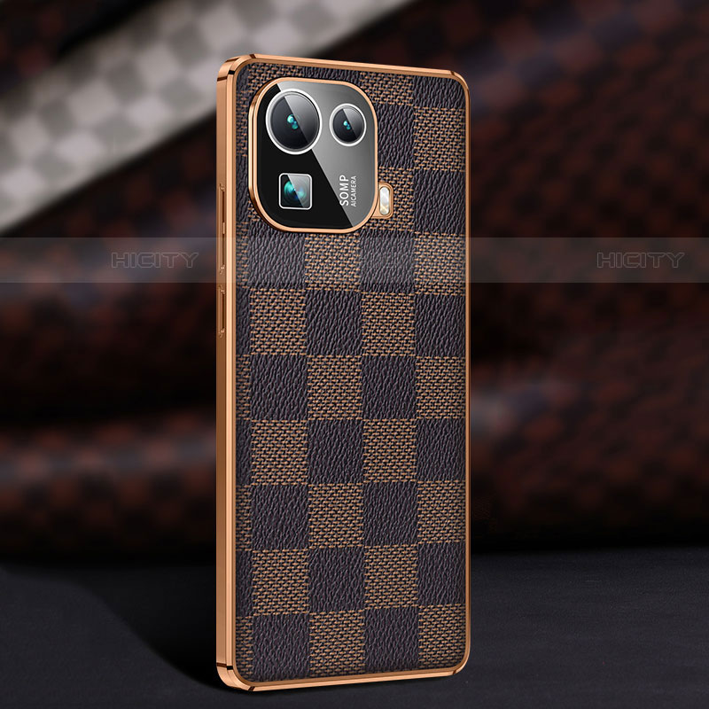 Coque Luxe Cuir Housse Etui pour Xiaomi Mi 11 Pro 5G Marron Plus