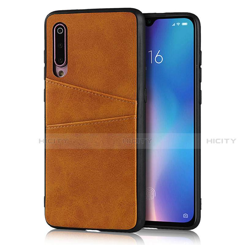 Coque Luxe Cuir Housse Etui pour Xiaomi Mi 9 Lite Orange Plus