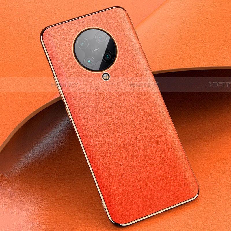 Coque Luxe Cuir Housse Etui pour Xiaomi Poco F2 Pro Orange Plus