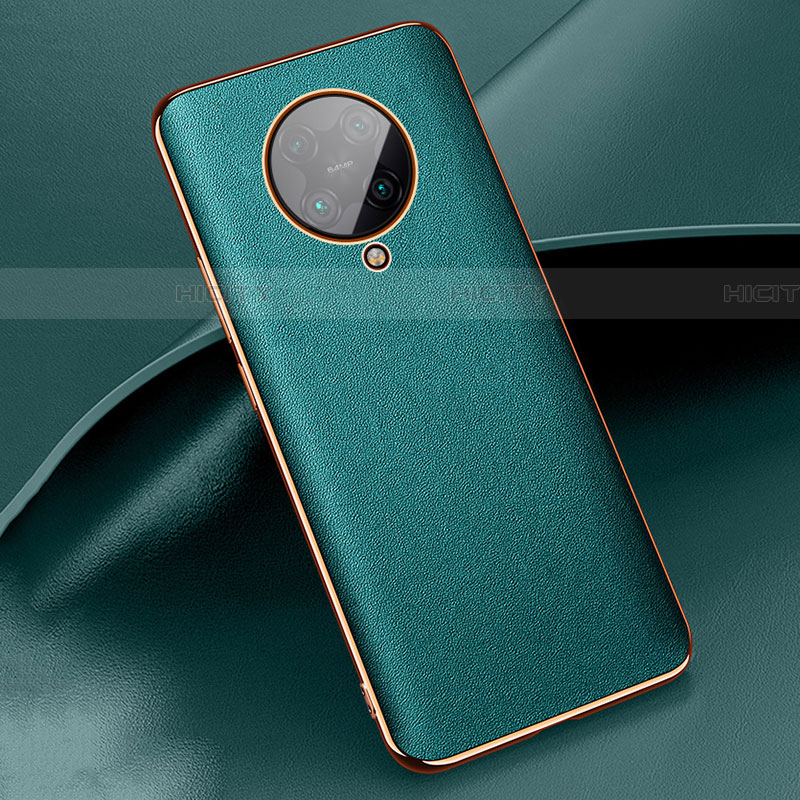 Coque Luxe Cuir Housse Etui pour Xiaomi Poco F2 Pro Vert Plus