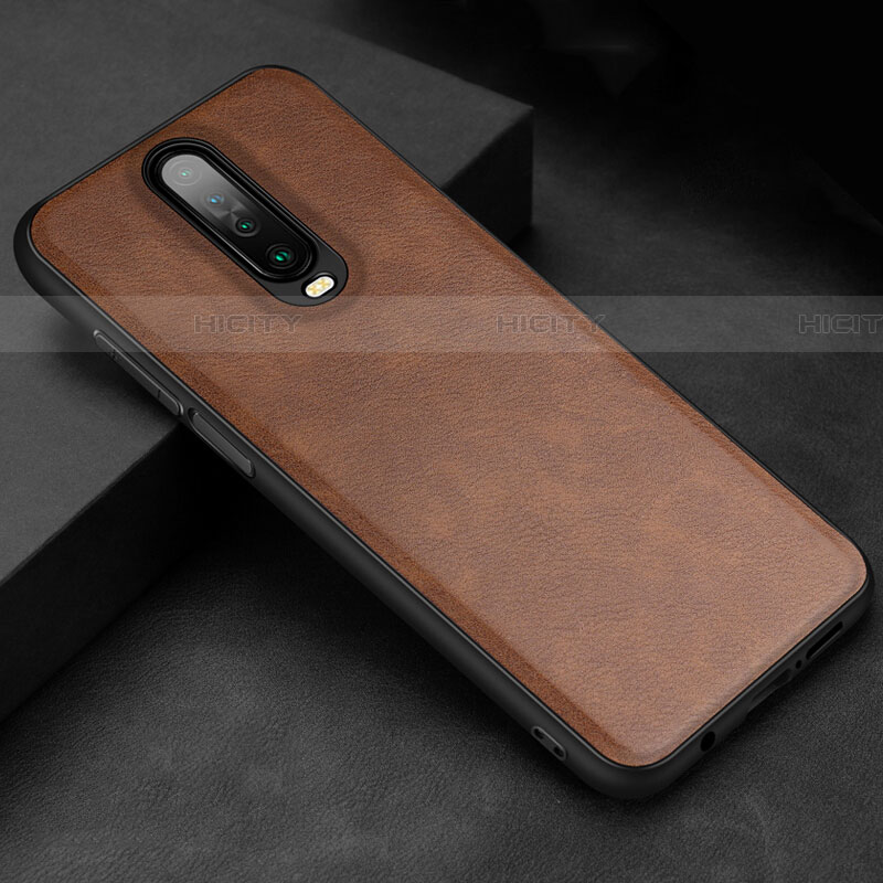 Coque Luxe Cuir Housse Etui pour Xiaomi Poco X2 Marron Plus