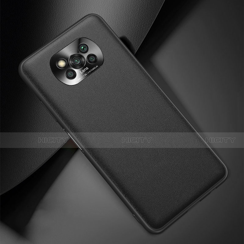 Coque Luxe Cuir Housse Etui pour Xiaomi Poco X3 Pro Noir Plus