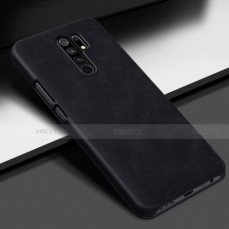 Coque Luxe Cuir Housse Etui pour Xiaomi Redmi 9 Noir Plus