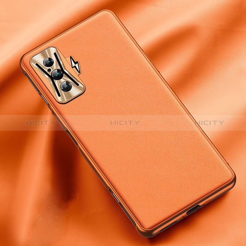 Coque Luxe Cuir Housse Etui pour Xiaomi Redmi K50 Gaming 5G Orange Plus