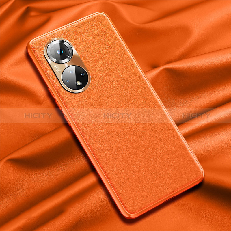 Coque Luxe Cuir Housse Etui QK1 pour Huawei Honor 50 Pro 5G Orange Plus