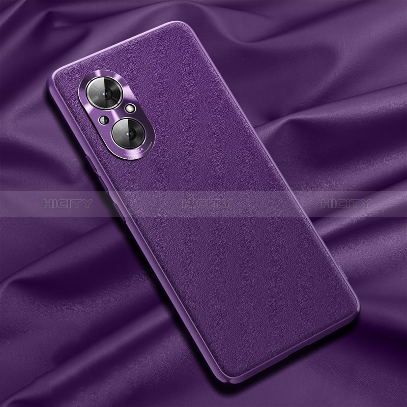 Coque Luxe Cuir Housse Etui QK1 pour Huawei Honor 50 SE 5G Violet Plus