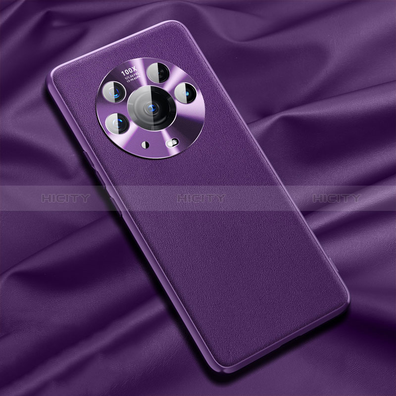 Coque Luxe Cuir Housse Etui QK1 pour Huawei Honor Magic3 Pro+ Plus 5G Violet Plus