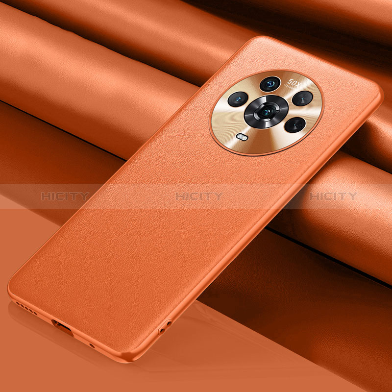 Coque Luxe Cuir Housse Etui QK1 pour Huawei Honor Magic4 5G Orange Plus