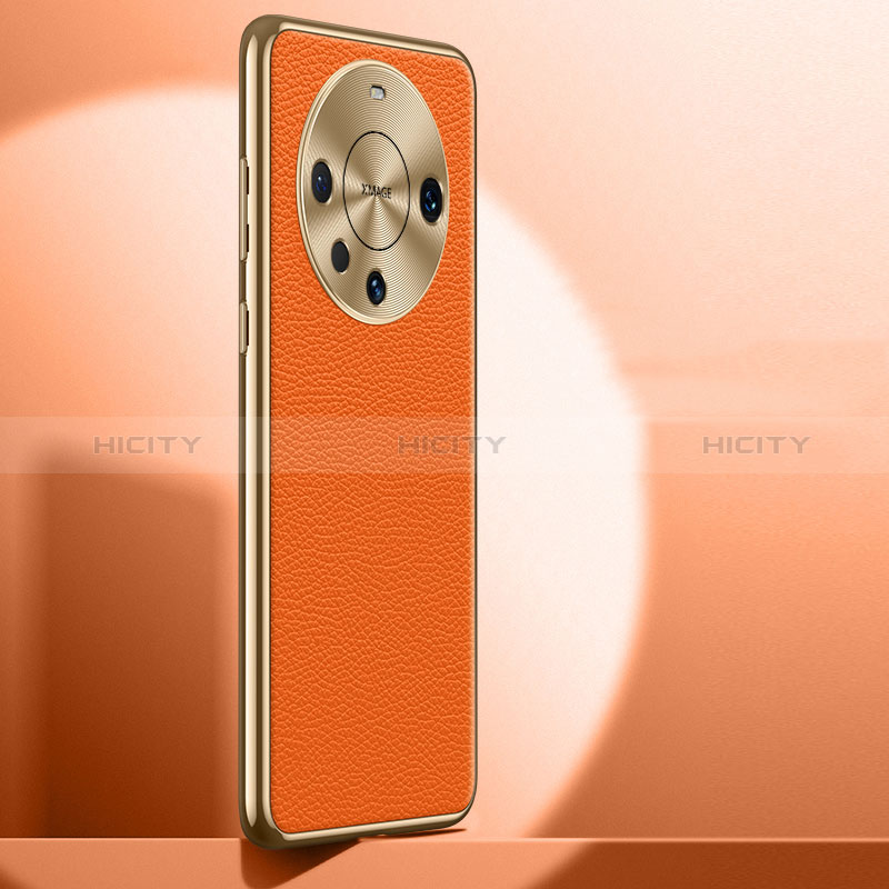 Coque Luxe Cuir Housse Etui QK1 pour Huawei Mate 60 Orange Plus