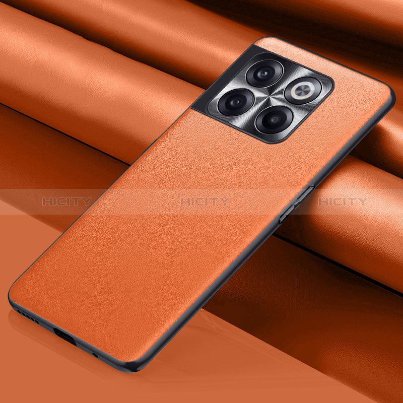 Coque Luxe Cuir Housse Etui QK1 pour OnePlus 10T 5G Orange Plus