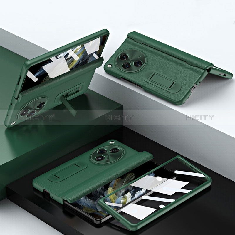 Coque Luxe Cuir Housse Etui QK1 pour OnePlus Open 5G Vert Plus